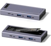 Hub Usb C Avec Boîtier Ssd M.2, Couvercle Magnétique, Facile À Démonter Avec Usb 3.1 10 Gbit/S, Usb C Pour Macbook Pro, Iphone15 Pro Max, Mac Mini, Ordinateur Portable, Pc (Hb777)