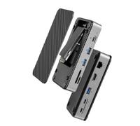 HUB USB C avec Ventilateur de Refroidissement, boîtier SSD M 2 NVMe Externe 10Gbps 4K 60Hz HDMI RJ45 SD TF, Station d'accueil Compatible avec DPM2P9