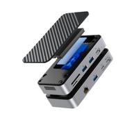 HUB USB C avec Ventilateur de Refroidissement M 2 NVMe SATA SSD, Station d'accueil Externe 10Gbps HDMI COM RJ45 SDTF Compatible avec M2P7(4TB NVME SSD Set)