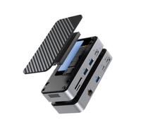 HUB USB C avec Ventilateur de Refroidissement M 2 NVMe SATA SSD, Station d'accueil Externe 10Gbps HDMI COM RJ45 SDTF Compatible avec M2P7(10GB 9 in 1)