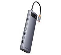 Hub USB-C - BASEUS - Metal Gleam - 8 Ports - HDMI 4K - Gris sidéral