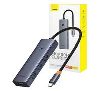 Baseus USB C HUB double HDMI 8K 4K adaptateur 10 en 1 USB 3.2 10Gbps séparateur avec RJ45 SD TF Type C PD 100W pour MacBook Pro Air HUB 6-in-1 4K60Hz 5Gbps