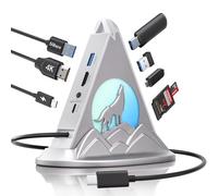 Hub USB C, concentrateur multiport USB-C vertical 8 en 1 avec HDMI 4K, alimentation 100 W, 3 ports USB A 3.0, USBC 5 Gbit/s, SD/TF, support de base, dongle RVB pour MacBook Air/Pro, iMac, Dell XPS
