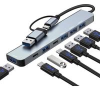 Hub USB C, Data Hub 7 en 2 avec Ports USB 3.0, Station d’Accueil Multiport Adaptateur USB C pour Macbook, Mac Pro/Mini, iMac