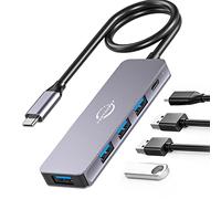 Hub USB C,Dongle USB 5 en 1 Vunvooker avec Câble Long,Extenseur USB-C pour Laptop(100W PD,4 Ports USB-A),Hub USB 2.0,Hub USB 3.0,Type C vers USB A,Mini Adaptateur pour MacBook Pro/Air,iMac,iPad,XPS