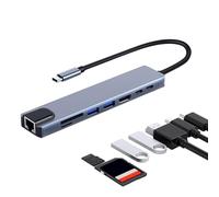 HUB USB C D'ordinateur Portable - Station D'amarrage Multiport À 8 en 1, Adaptateur À Haute Vitesse De 5 Gbit/S | Ports USB 4K pour Imprimante, Appareil Photo, Clavier, Centre De De Donnée