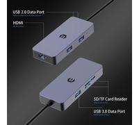 Hub Usb C,Double Adaptateur Hdmi 4 K Usb C,Hub Usb-C 6 En 1 Compatible Avec Air/Pro/Ipad/Surface/Autres Appareils De Type C (4K Hdmi,Usb 3.0,2 Ports Usb 2.0,Sd/Tf 2.0)