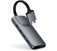 Hub Usb C Dual Multimédia En Aluminium Avec 2 Hdmi 4K, Usb-C Pd 60W, Ethernet Gigabit, Usb 3.0, Lecteurs Micro/Sd, Pour Macbook Pro/Air M1/M2/M3 ¿ Gris Sideral