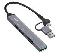 Hub USB C et USB avec USB-C + USB 2.0 + 3.0 Lecteur Cartes SD et TF Noir