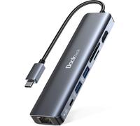 Hub USB C Ethernet HDMI 4K 60Hz, Adaptateur USB C 7-en-1 avec Ethernet HDMI, LAN RJ45, 100W PD, 2 USB-3.0, SD/microSD, pour MacBook Pro/Air, iPad Pro/Air/, Surface Pro 9, XPS 13, HP, Lenovo