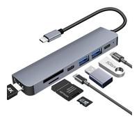 Hub USB C HDMI 4K PD 100W Charge,3*USB-A/C Multi Data Ports,Lecteur de Cartes SD/TF 7 en 1 Dock USB-C,Adaptateur Multiport Compatible pour MacBook Pro/Air,iMac,iPhone 16 15 Plus Pro Max,Samsung Galaxy