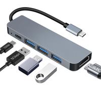 Hub Usb C Hdmi 4K Pd 100W Charge, Multi Data Ports 5Gbps 5 En 1 Dock Usb-C, Hub Usbc Adaptateur Multiport Compatible Pour Macbook Pro/Air,Imac,Iphone 16 15 Plus Pro Max, Samsung Galaxy