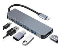 Hub USB C HDMI 4K PD 100W Charge, Multi Data Ports 5Gbps 5 en 1 Dock USB-C, Hub USBC Adaptateur Multiport Compatible pour MacBook Pro/Air,iMac,iPhone 16 15 Plus Pro Max, Samsung Galaxy