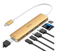 Hub USB C HDMI adaptateur pour MacBook Pro/Air, MOKiN 7 en 1 USB C Dongle avec HDMI, lecteur de carte SD/TF, port de données USB C, PD 100 W, et 2 USB 3.0 compatible avec MacBook Pro/Air, Dell XPS,