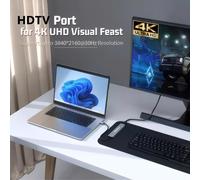 Hub Usb C Hdtv,Adaptateur Hub Multiport 7 En 1 Avec Hdtv 4K,3 Ports Usb 3.0 & Usb 2.0,Lecteur De Cartes Sd/Tf,Pd Pour Macbook Air/Pro,Ordinateur Portable Et Autres Appareils De Type C