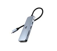 Hub USB C, HOPDAY Adaptateur USB C 6 en 1 pour MacBook Air/Pro,Station d'accueil Double Affichage 4K HDMI (USB A 3.0, 100w PD, SD/TF Slot) Répartiteur Type C pour iMac, iPad Pro,Dell,HP,Surface,XPS
