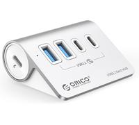 Hub Usb C , Hub Usb 10 Gbps Avec 2 Ports Usb A, 2 Ports Usb C, Répartiteur Usb En Aluminium Avec Câble Usb C De 0,5 M Et Adaptateur Usb A, Port D'Alimentation De Type C Pour Macbook, Macbook Pro