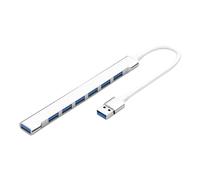 Hub USB C - Hub USB 3.0, répartiteur USB - Station d'accueil haute vitesse de 15 cm avec 7 ports et débit de données 5G fabriqué en matériau résistant à la chaleur, idéal pour organiser des