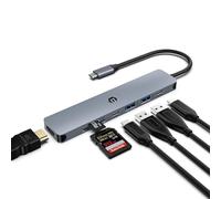 HUB USB C, HUB USB 3.0, Station d'accueil pour Adaptateur USB, hub de données Portable Ultra Fin, HUB USB C 7 en 1 avec HDMI 4K, PD 100 W, 2 USB 3.0, USB C 3.0, lecteurs de Cartes SD/TF
