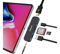 HUB USB C, HUB USB C 6 en 1 Comprenant HDMI 4K, USB 3.0, PD de Type C, lecteurs de Cartes SD/TF et Prise Audio pour Windows, macOS, MacBook et Ordinateurs Portables