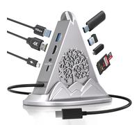 Hub USB C, hub USB C vers HDMI 8 en 1 compatible avec MacBook, iMac, iPad, Surface, XPS et autres appareils de type C (adaptateur USB C vers HDMI 4K @ 30 Hz, concentrateur 5 Gbit/s 3A1C-USB, lecteur