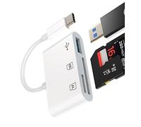 Hub USB-C Lecteur de Carte TF Micro SD OTG Port 3.0 Station d’Accueil multiport Adaptateur pour Apple pour iPhone 15 Pro Max Plus pour iPad Type-C mémoire Thunderbolt clé USB câble Galaxy S23 MacBook