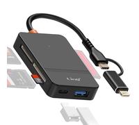 Hub USB C + Lightning Multiport Lecteur Carte OTG Polyvalent LinQ Noir