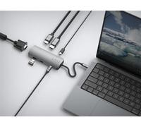 Hub USB-C LinQ Multiport 7 en 1 Pro Triple display Gris