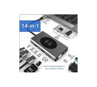 Hub USB C MacBook Pro, Adaptateur HUB Double Type-C 7 en 1 avec 2 Ports Type-C, 2 Ports USB 3.0, 1 Port Carte SD/TF et 1 Port HDMI 4K