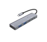LinQ Hub USB-C multiport 5-en-1 – HDMI 4K 60Hz, USB, Charge PD 100W – Gris