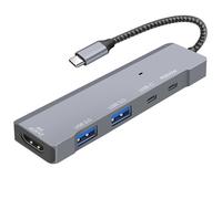 Hub USB-C Multiport 5-en-1 HDMI 4K 60Hz USB et Charge PD 100W LinQ Gris