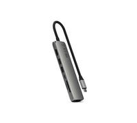 Hub USB-C Slim Multiport 7-in-1 Ethernet 1Gbit Power Delivery 100W Gris