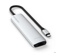 Satechi Hub USB-C Slim Multiport 7-en-1 Ethernet 1Gbit Power Delivery 100W Argent