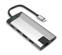 Hub USB C multiport 8-en-1 - Adaptateur HDMI 4K, 3x USB A PD3.0, SD, Ethernet
