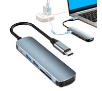 Hub USB C Multiport | Adaptateur USB C pour ordinateur avec 6 ports, appareil portable 6 en 1 pour réunion Créateurs de contenu passionnés de technologie et de classe