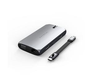 Hub USB-C Multiports 100W PD HDMI 4K Plug and Play On-The-Go Gris