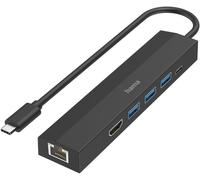 Hub Usb-C Multiports (Adaptateur 6 En 1 3 Usb-A,1 Usb-C Power Delivery Pd,1 Hdmi,1 Ethernet,Station D'Acceuil Pc Portable/Tablette Macbook Pro,Macbook Air,Ipad Pro,Dell Et Xps) Noir