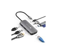 HUB USB C multport adaptateur USB C vers USB X 4, 100W PD Port de Recharge, 4K HDMI, RJ45 Ethernet, 7 EN 1 USB C, Adaptateur compatible avec MAC