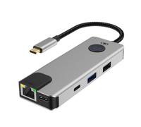 Hub USB-C PD 100W Multiports 7-en-1 Ethernet RJ45 / 2 USB-A / 2 USB-C / HDMI Force Power Gris