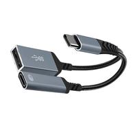 Hub USB C portable avec port de charge PD60W 2.0 compatible avec les consoles de jeu commutateurs de type C vers un câble de charge tressé