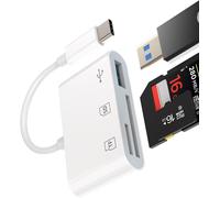 Hub USB C pour iPhone 15 Pro Max Plus Lecteur de carte SD Type C TF Adaptateur multiport OTG 3 en 1 compatible avec Samsung Apple iPad Air Mini Flash Drive Station d'accueil Micro SD Dongle