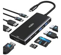 Hub USB C pour MacBook, adaptateur Mac multiport 9 en 1 avec HDMI 4K 60 Hz, 100 W PD, fente pour carte SD TF, port de données 4USB et USBC, dongle de type C pour iPad, Lenovo, Surface, HP