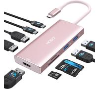 Hub USB C pour MacBook,adaptateur Mac multiport 9 en 1 avec HDMI 4K 60 Hz,100 W PD,fente pour carte SD TF,port de données 4USB et USB-C,dongle de type C pour iPad,Surface,HP