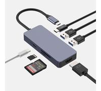 HUB USB C pour MacBook M1, Multipuerto 7 en 1 Adaptador USB C a HDMI Adaptador USB C Dongle HUB avec 4K HDMI, 2 USB 3.0, USB C 3.0, SD/TF, 100W PD Compatible avec Windows et macOS