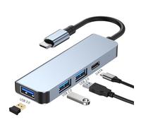 Hub USB C pour MacBook Pro/Air, adaptateur multiport USB C vers USB 4 en 1 avec 3 ports USB et 1 port USB-C de données/PD pour MacBook Pro/Air, iMac, Dell XPS, Lenovo Thinkpad