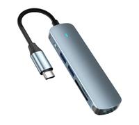 Hub USB C pour ordinateur portable, adaptateur USB C pour ordinateur avec 6 ports, appareil 6-en-1 portable pour réunions créateurs de contenu passionnés de technologie et de salle de classe