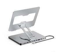 Hub USB C pour support 4K @ 60Hz Ethernet Lecteur de carte compact USB | Alliage d'aluminium, finition argentée, dissipation de la chaleur, robuste, durable