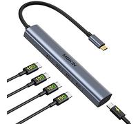 Hub USB C, répartiteur 10 Gbit/s avec 4 ports USB C 3.1, ports PD 100 W, adaptateurs multiports pour MacBook Pro/Air M2 M1, iPad, Surface Pro, Dell, HP (non compatible avec le moniteur extensible)