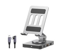 Hub USB C rotatif en aluminium 5 Gbit/s transfert haute vitesse 100 W support de téléphone pliable pour plusieurs appareils portables