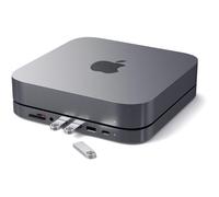 Satechi Hub USB‑C 7-en-1 Mac Mini M2/M1, 3x USB‑A, USB‑C 5Gb/s, Micro/SD, Jack 3,5 mm, Gris Sidéral